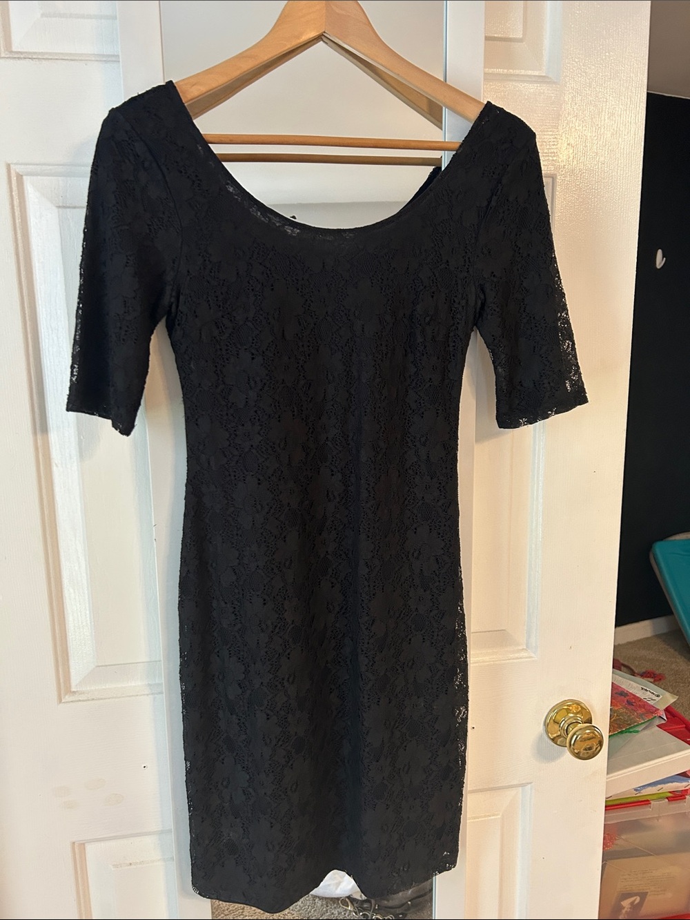 Banana Republic Black Lace Scoop Neck Women's Dress NWOT